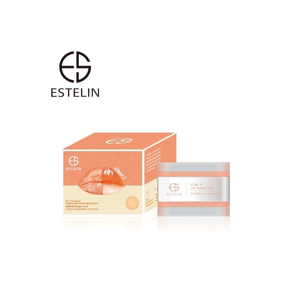 Estelin 3 in 1 Vitamin C Sugar Lip Scrub Moisturizing Mask And Lip Balm