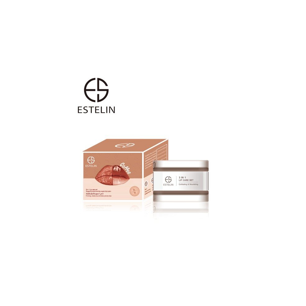 Estelin 3 in 1 Coffee Sugar Lip Scrub Moisturizing Mask And Lip Balm