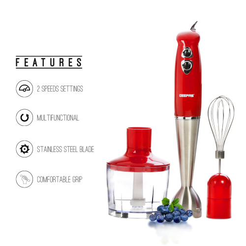 GEEPAS Geepa 400W 3 in1 Powerful Hand Blender, 2 Speed Mini Food Processor 1