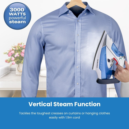 Hamilton Beach Hamilton Beach Pro SteamMax 3000W White & Blue Steam Iron 2
