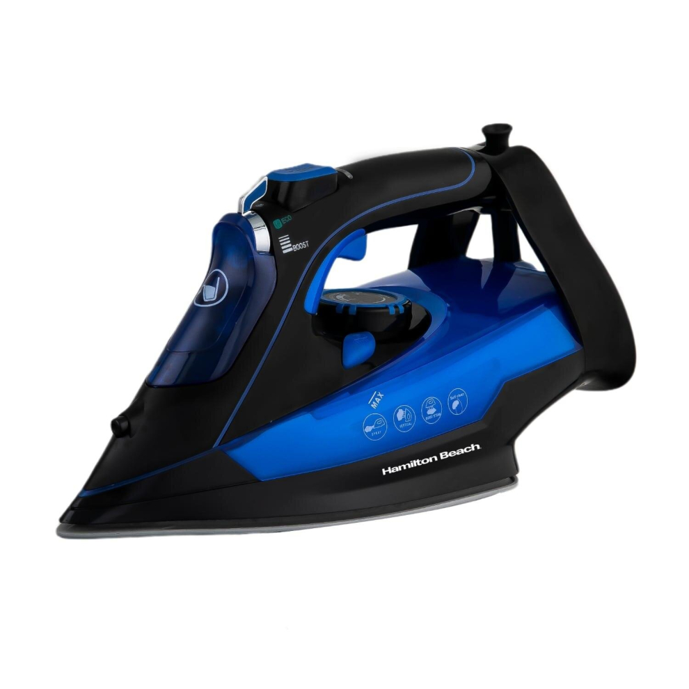 Hamilton Beach Hb608bb Pro Steammax 3000W Iron - Blue & Black, 35G/Min Steam, Ceramic Soleplate, Dry/Steam, Vertical Steam