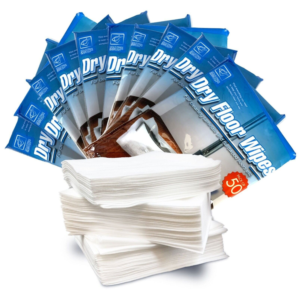 The Dustpan & Brush Store Floor Mop Wipes Dry Refill Cloth Static Dust Wood Laminate Cleaning