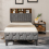 Casart Single Platform Bed Frame Upholstered Slat Bed W/ Storage Headboard 8