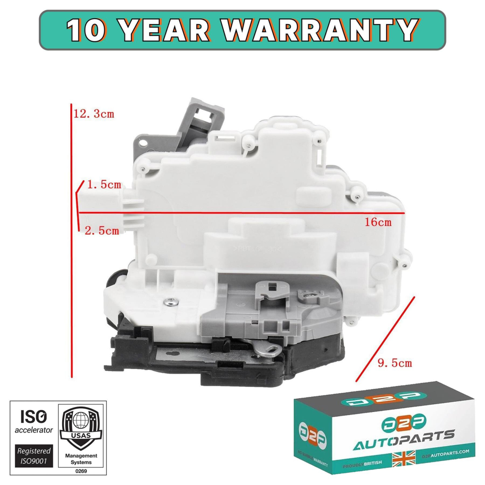 FRONT LEFT PASSENGER SIDE DOOR LOCK MECHANISM FOR VW TOUREG 7P5 [2010-2017] SUV - Image 5