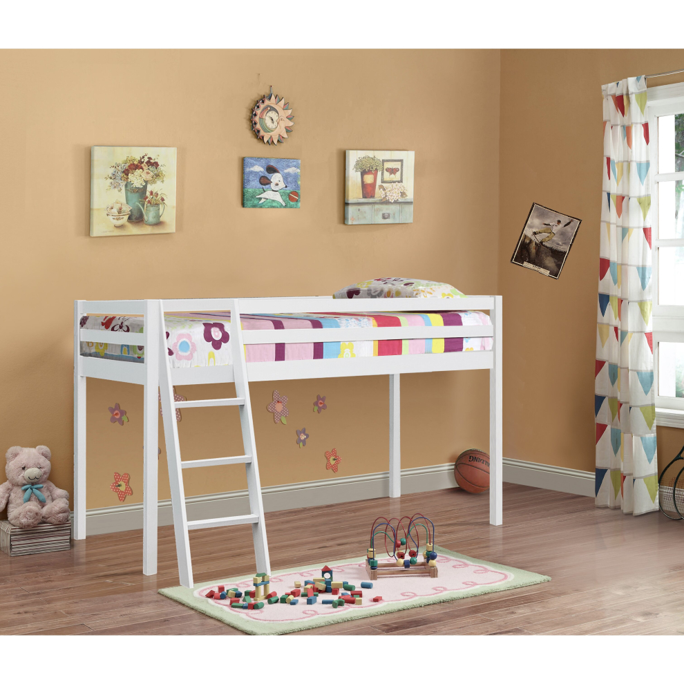 Comfy Living (No Mattress, No Slide) 3Ft Wooden Mid Sleeper In With Or Without Slide White