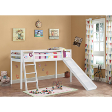 (No Mattress, With Slide) 3ft Wooden Mid Sleeper In White With Or Without Slide