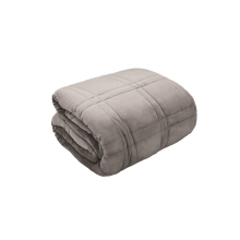 (150 x 200cm, Silver) Kampala Hill Velour Weighted Velvet Blanket Sleep Therapy Silver