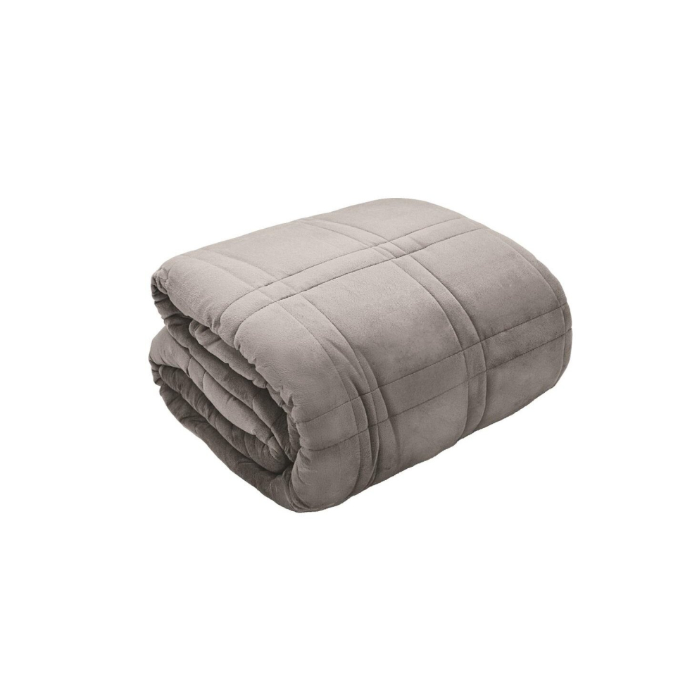 (150 x 200cm, Silver) Kampala Hill Velour Weighted Velvet Blanket Sleep Therapy Silver