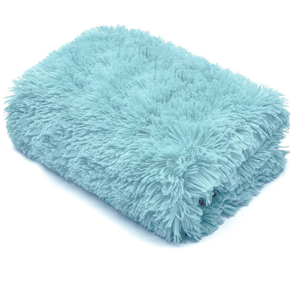 (150 x 200cm, Duck Egg) Kampala Hill Faux Fur Cuddles Blanket Throw for Sofas and Beds Winter Warmer 150x200cm