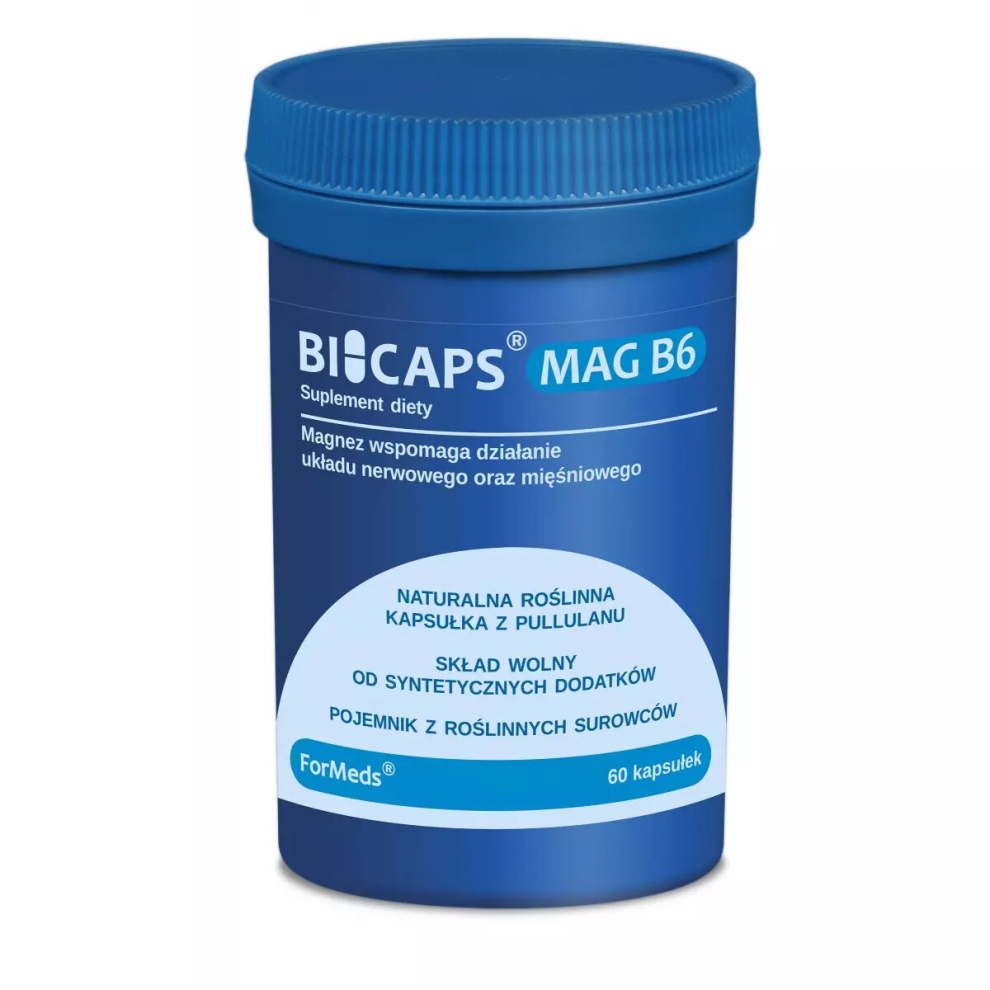 Formeds Bicaps Mag B6 60X Natural Vegan Magnesium Vitamin B6 Magnez