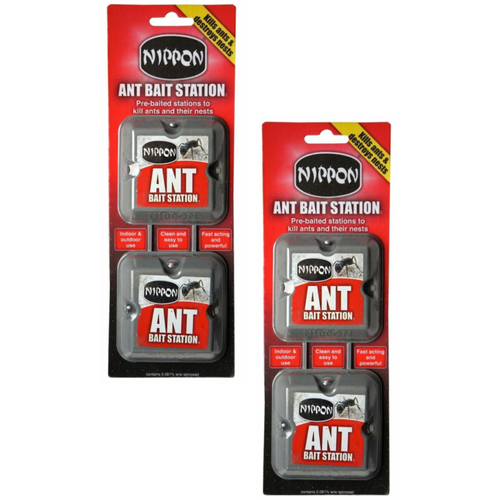 Nippon Ant Stop Killer Bait stations Destroys Ants & Nests 2 Twin Pack