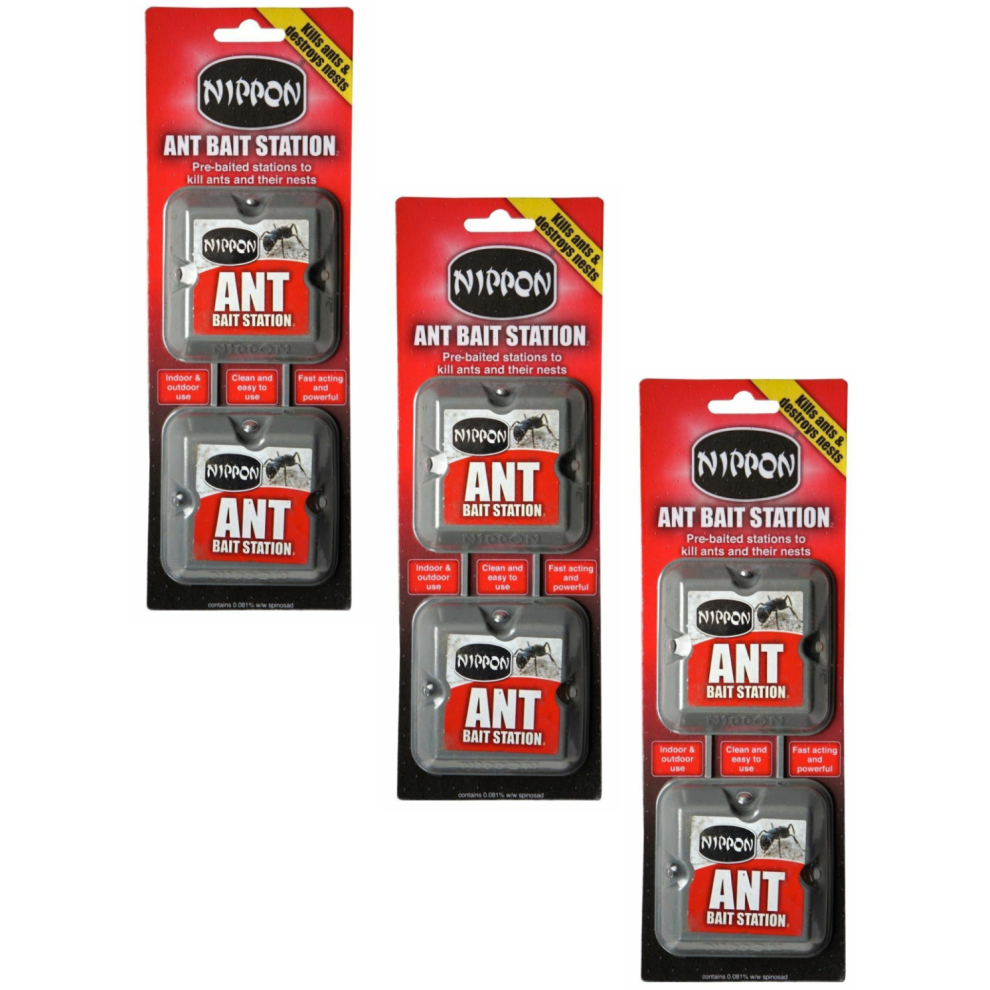 Nippon Ant Stop Killer Bait stations Destroys Ants & Nests 3 Twin Pack