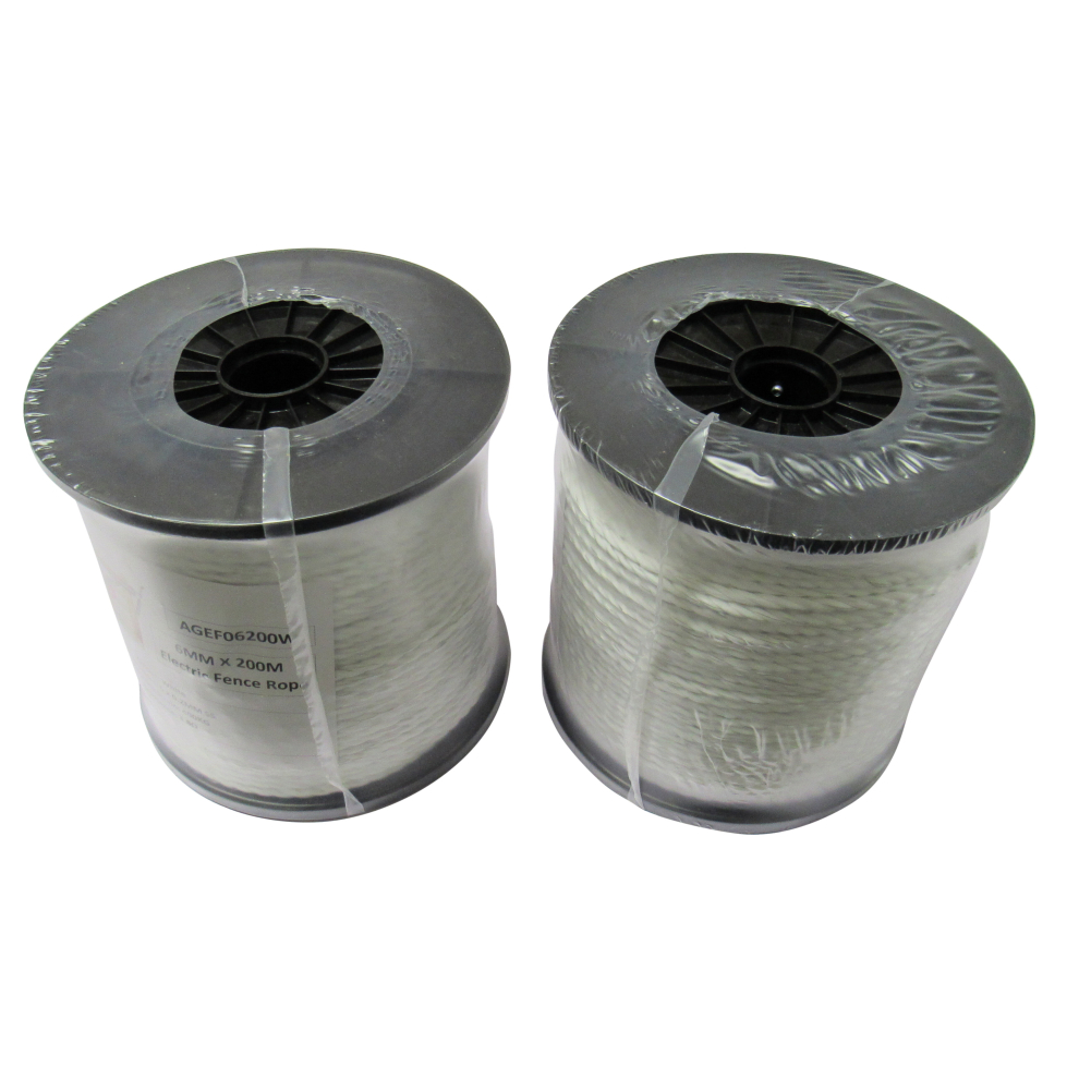 Electric Fence Poly Rope 6Mm X 200M X2 (Horse White Polywire Fencing) 600988553873