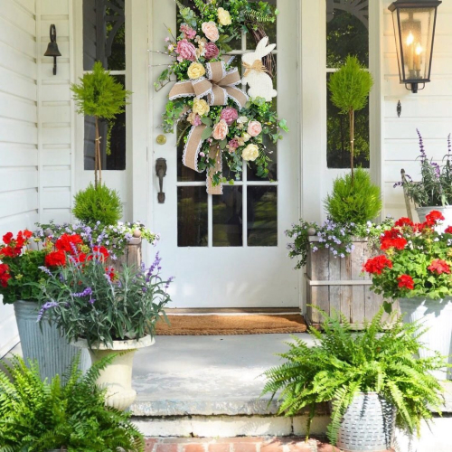 Easter Rabbit Front Door Wreath for Front Door 1