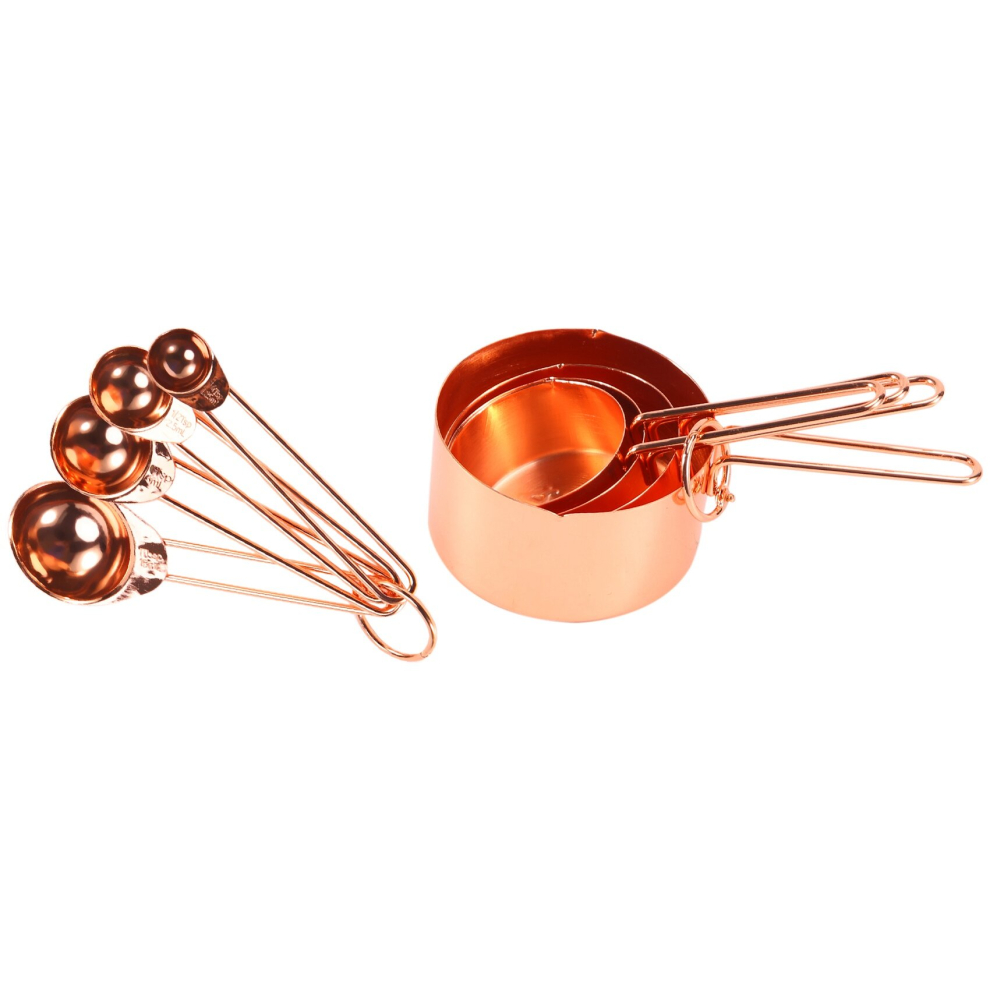 Rose gold Stainless Steel Measuring set of 8 Engraved Measurements