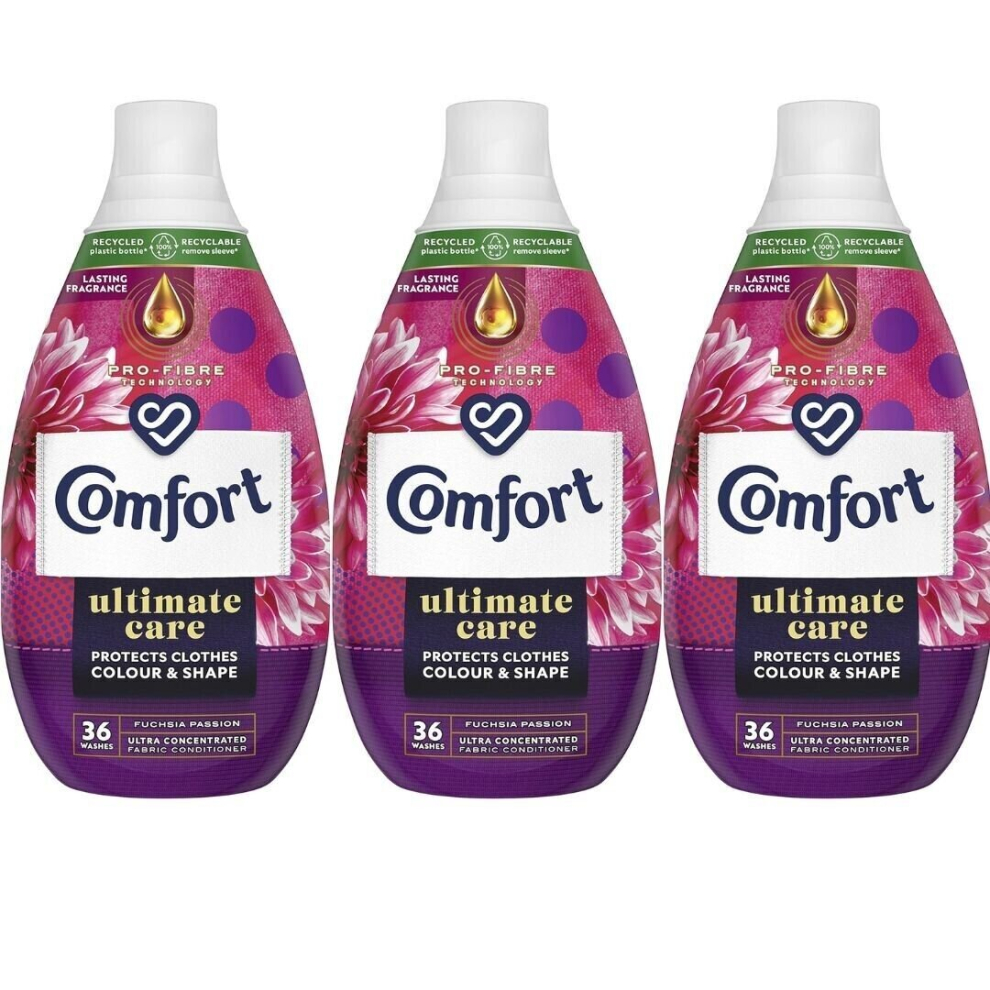 Comfort Ultimate Care Fabric Conditioner Fuschia 36 Washes 540ML Pack of 3