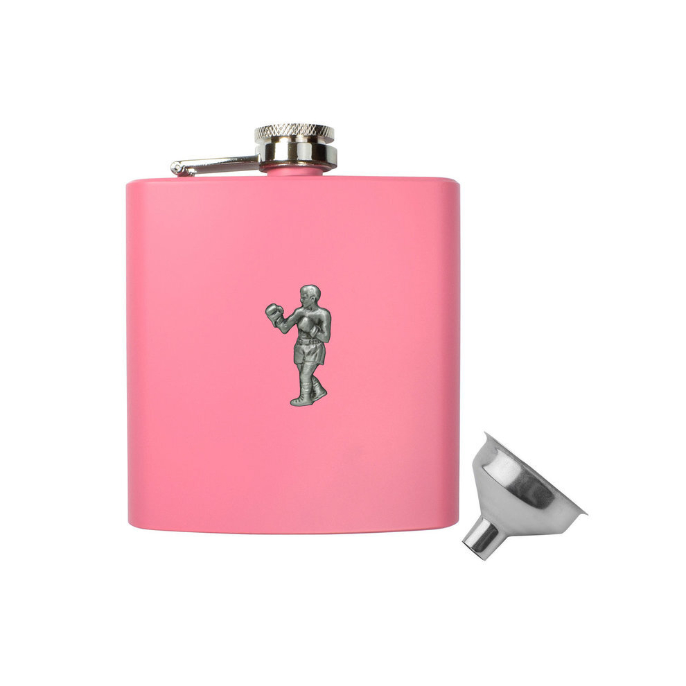 6oz Pink Boxer Hip Flask With Funnel-image-OPC-PDFJGRJ-NEW