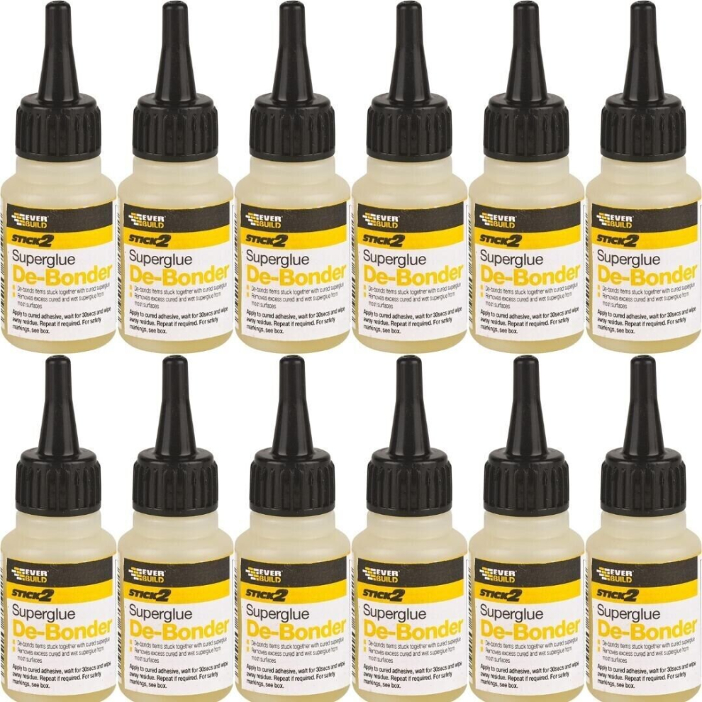 Everbuild Stick 2 Super Glue De-Bonder Solvent Based Fast Acting Formula 20ml Pack of 12