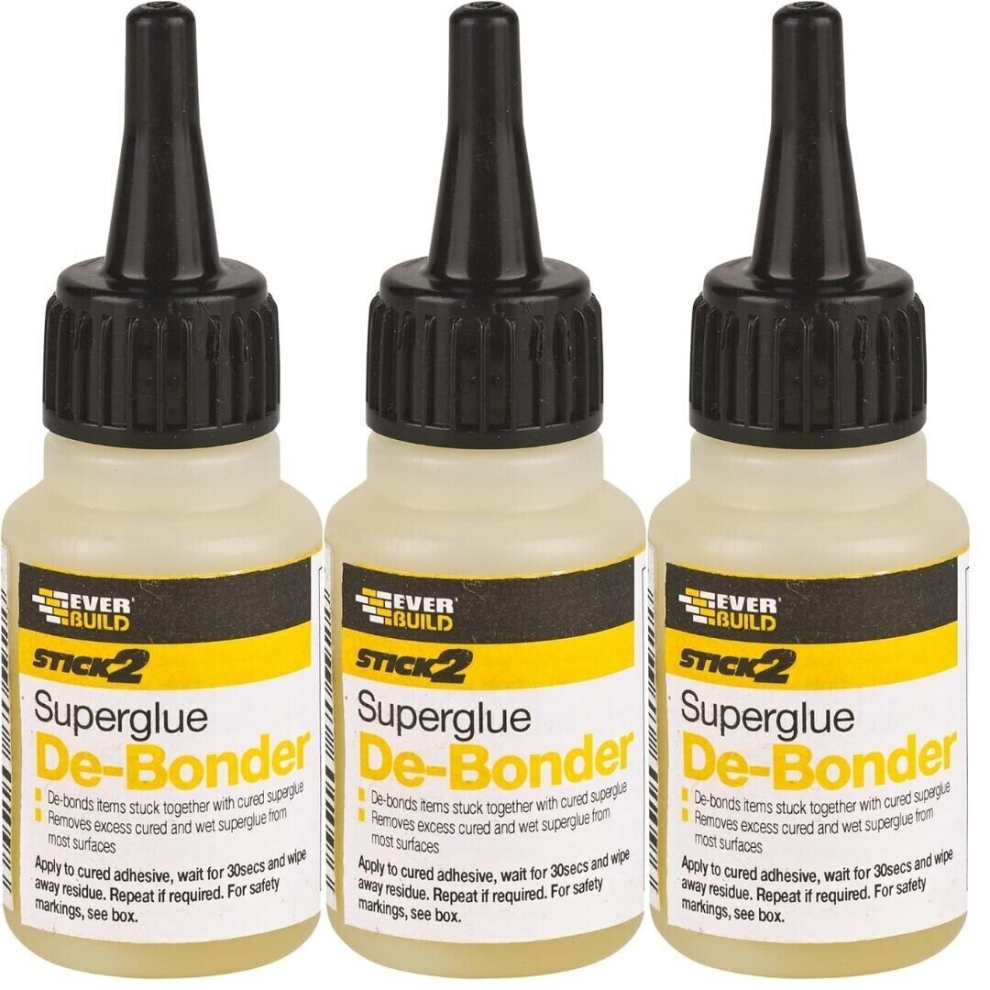 Everbuild Stick 2 Super Glue De-Bonder Solvent Based Fast Acting Formula 20ml Pack of 6