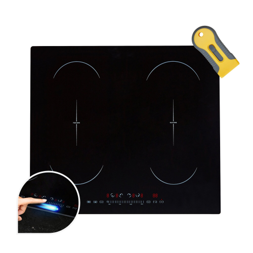 AREBOS induction hob 7200 W 4 hobs with 2 double flex zones with