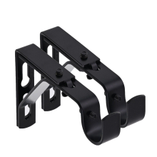 (Metal Finish (Pack of 2), Obsidian Black(Extendable Bracket)) Lister Cartwright 19mm Curtain Pole Ends Brackets Pack of 1, 2, 3 Adjustable Screws