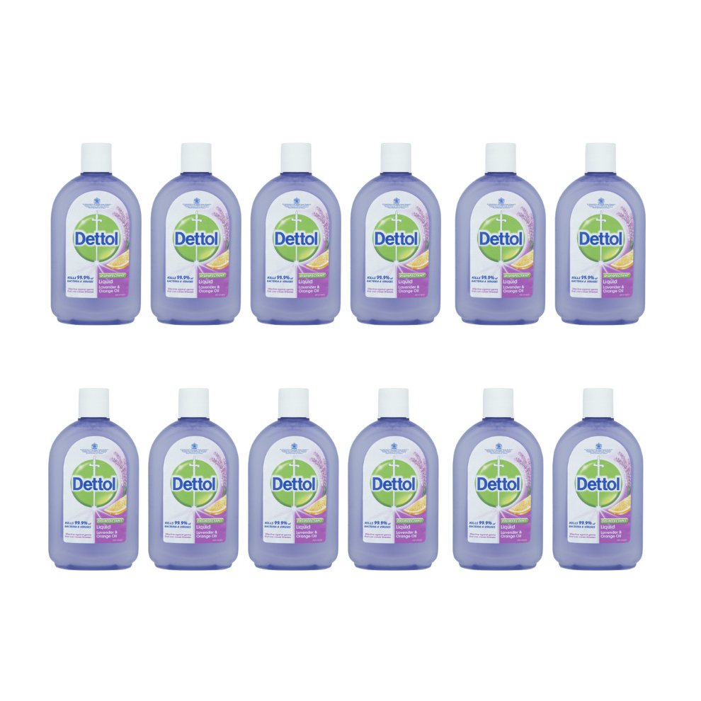 Dettol Disinfectant Liquid Lavender & Orange 500ML Pack of 12