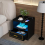 Costway Bedside Table LED Light Sofa End Table W/ Drawer & Charge Station 7