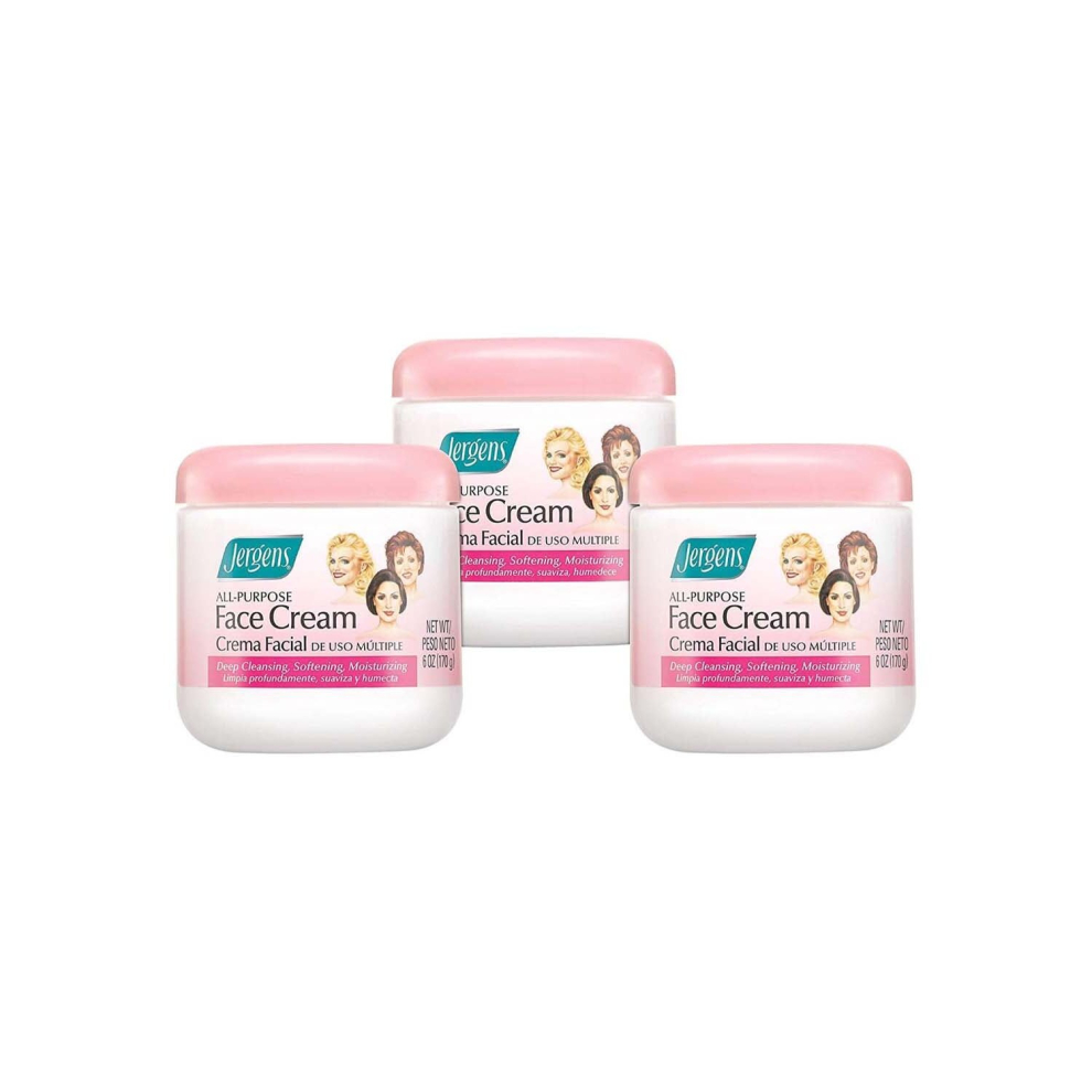Jergens 3-Piece All Purpose Face Cream Set - Versatile Skincare, Deep Hydration, Multi-Benefit Formula for Healthy and Radiant Skin