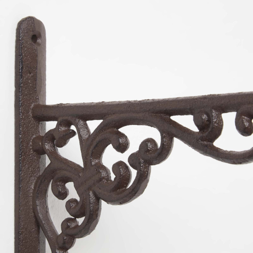 Homescapes Homescapes Brown Cast Iron Large Hanging Basket Hook 1