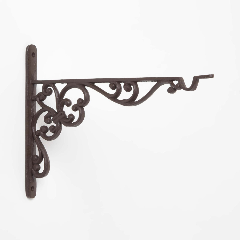 Homescapes Brown Cast Iron Extra Large Hanging Basket Hook
