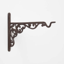 Homescapes Brown Cast Iron Large Hanging Basket Hook