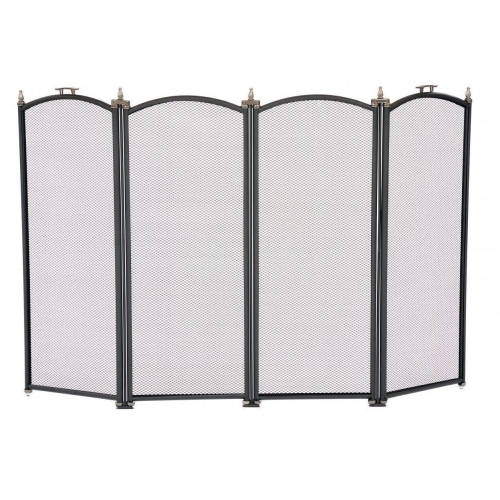 (4 Panel Fire Screen) Fire Guard Screen Spark Cover Fine Mesh Protector