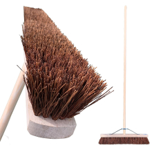 Outdoor Broom with Handle Stiff 24" Heavy Duty Hard Garden Sweeping