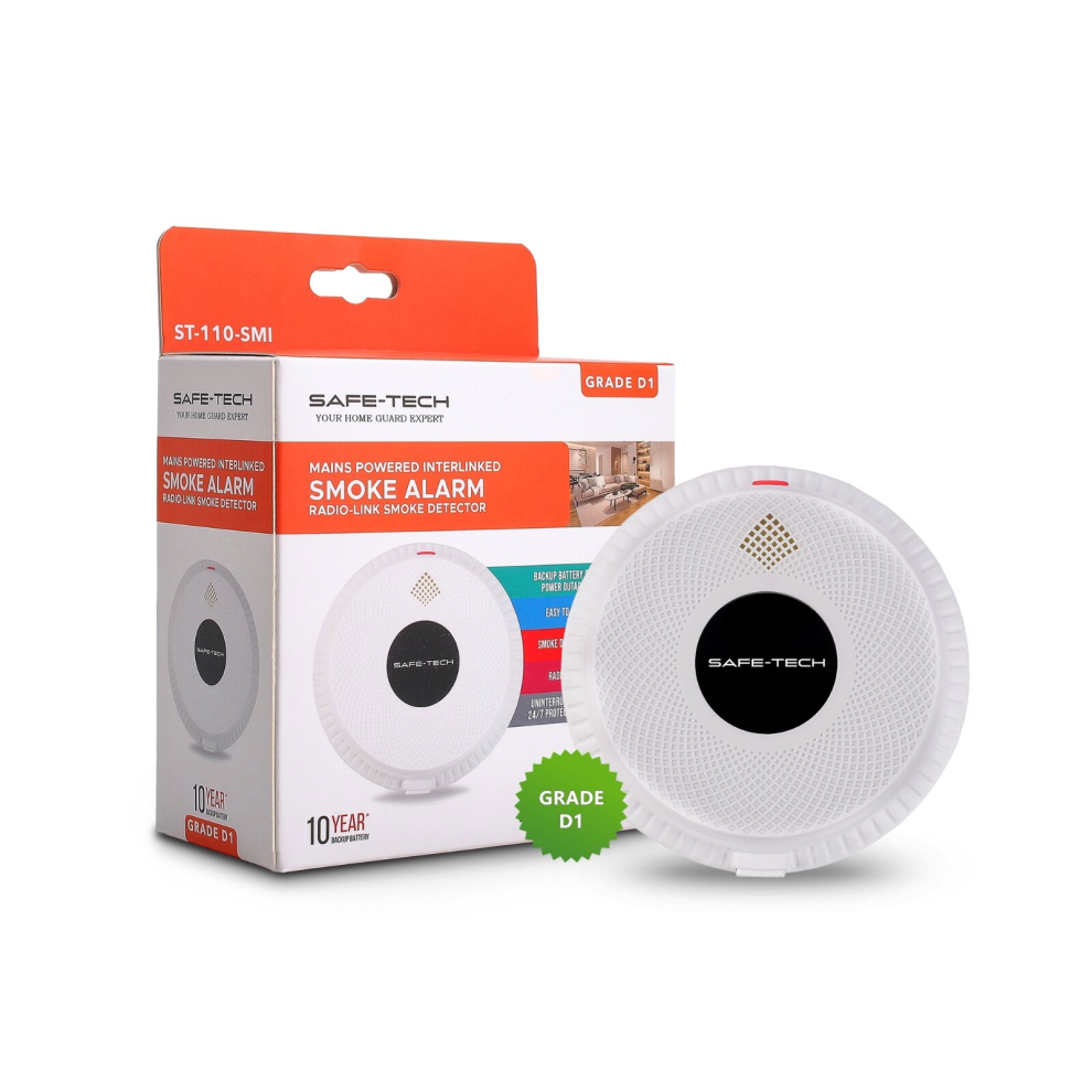 Mains Powered Interlinked Smoke Alarm With Built-in RF Module