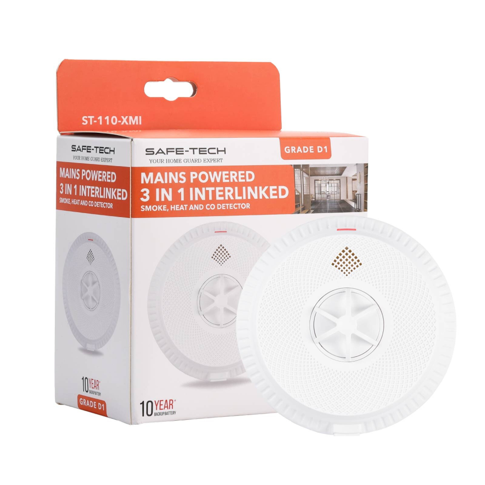 Mains Powered Multi Sensor Heat, Smoke and CO Alarm With Built-in RF Module