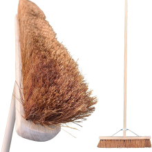 Outdoor Broom with Handle 24" Soft Bristles Heavy Duty Garden Brush