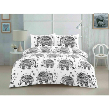 (Double) Elephant Animal Geometric Printed Duvet Cover Set