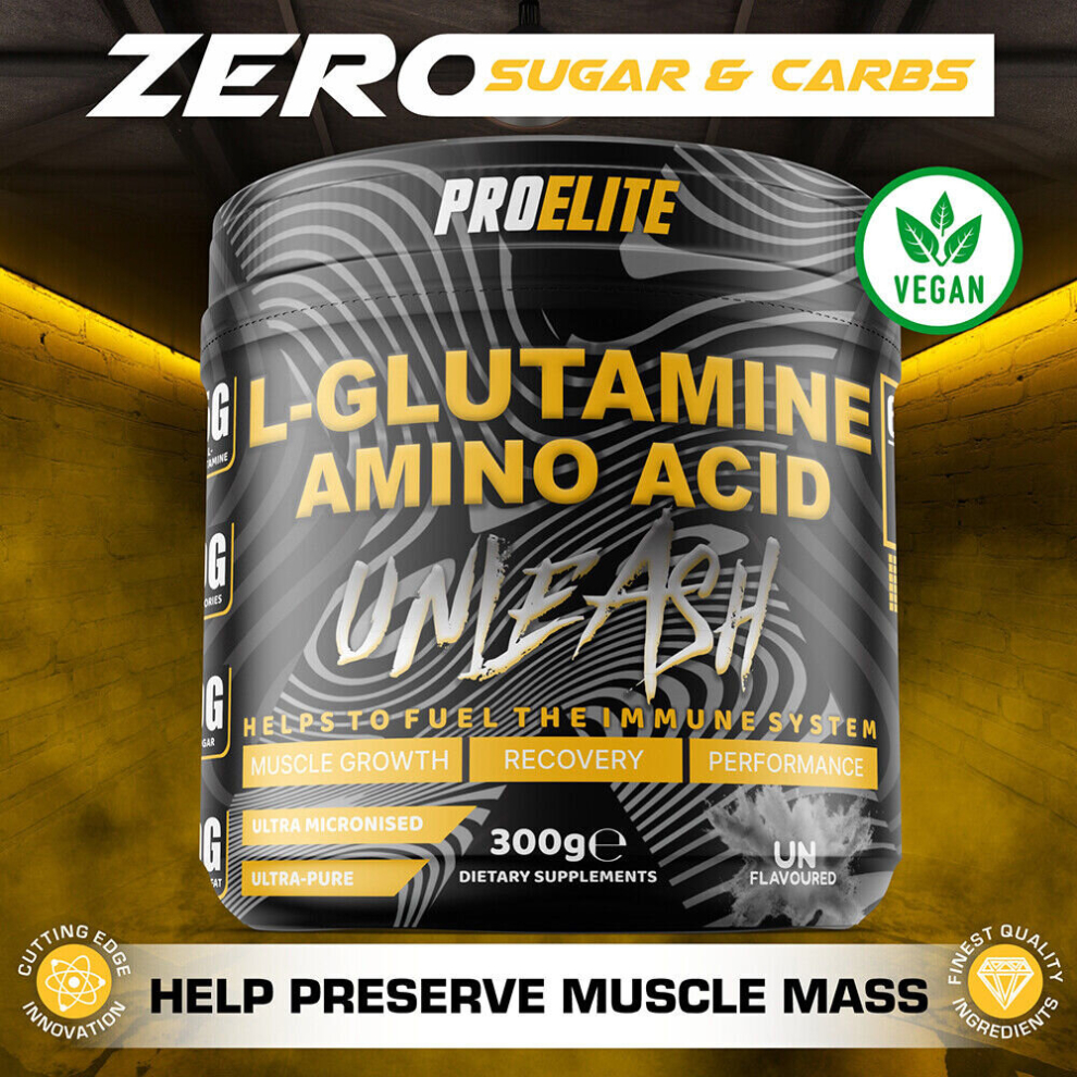 Proelite L Glutamine Amino Acids Powder 100% Pure Micronized 300G Natural