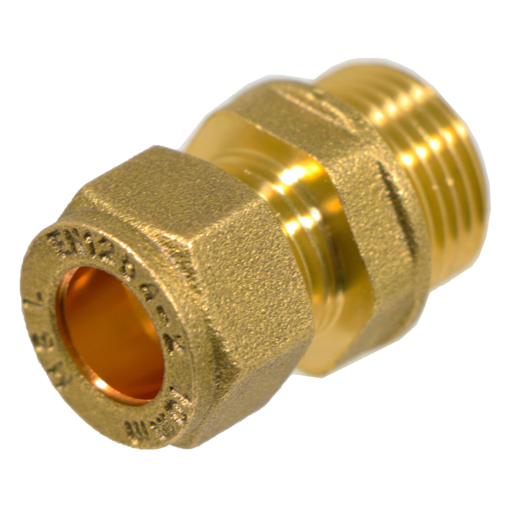 Spares2go Compression Connector 10Mm X 3/8" Bsp Male Straight Brass Pipe Coupler Adaptor Fitting