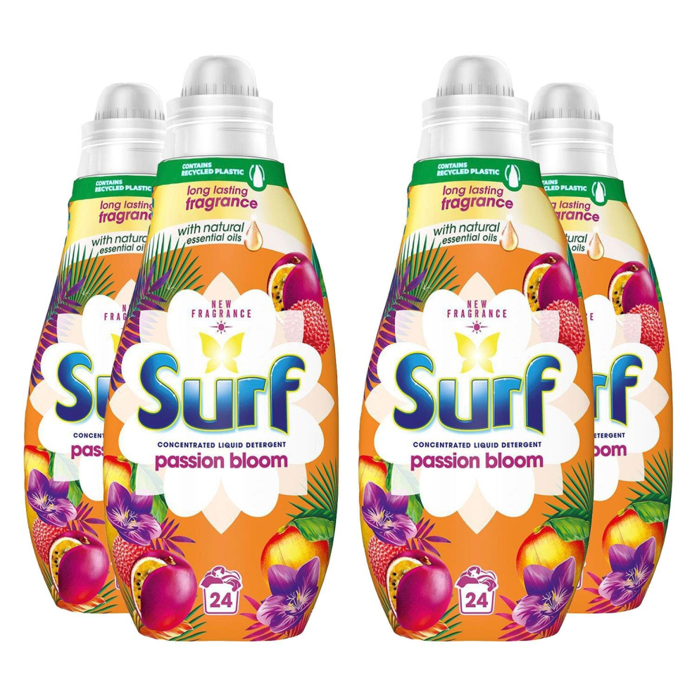 Surf Concentrated Liquid Laundry Detergent, Passion Bloom 24 wash, 4x