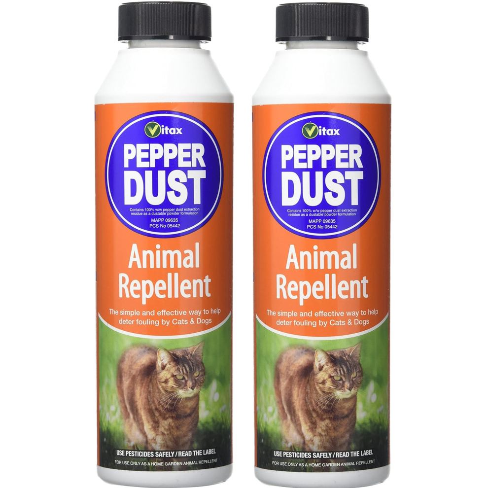 Pepper Dust Animal Repellent Deters Cats & Dogs from Fouling 225g X 2