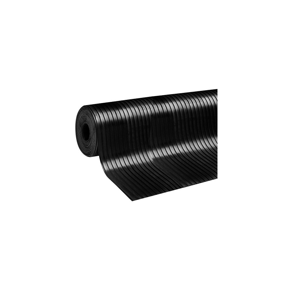 (2m x 2m) Rubber Flooring Matting - 3mm thick - Wide Ribbed - Workshop Garage Shed Van Non-Slip-image-OPC-PDFKGNP-NEW