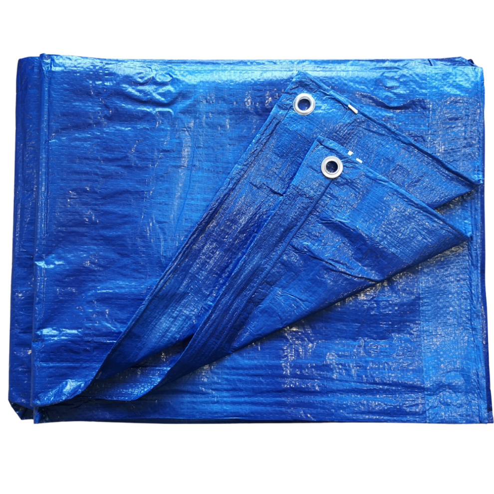 (4m x 5m) Tarpaulin Heavy Duty Waterproof - Metal Fixing Eyelets & Rope Reinforced Hems