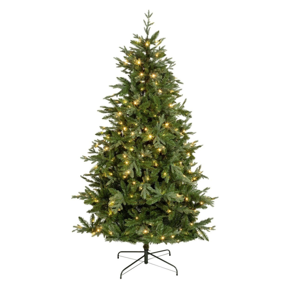 Habitat 7Ft Pre Lit Dewdrop Mixed Tip Christmas Tree Green