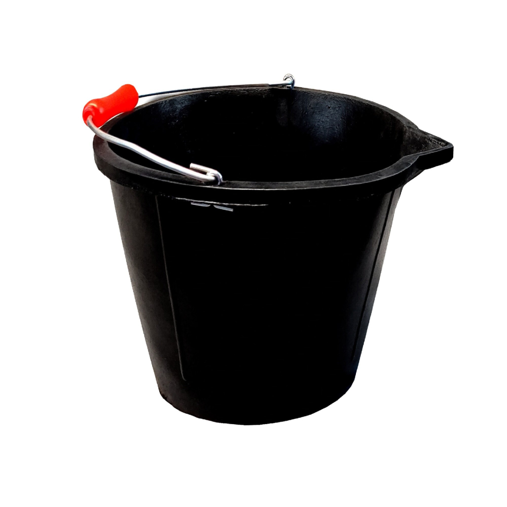 3 Gallon Rubber Bucket Black 14L Storage Bucket Feed Bucket 5060875442546