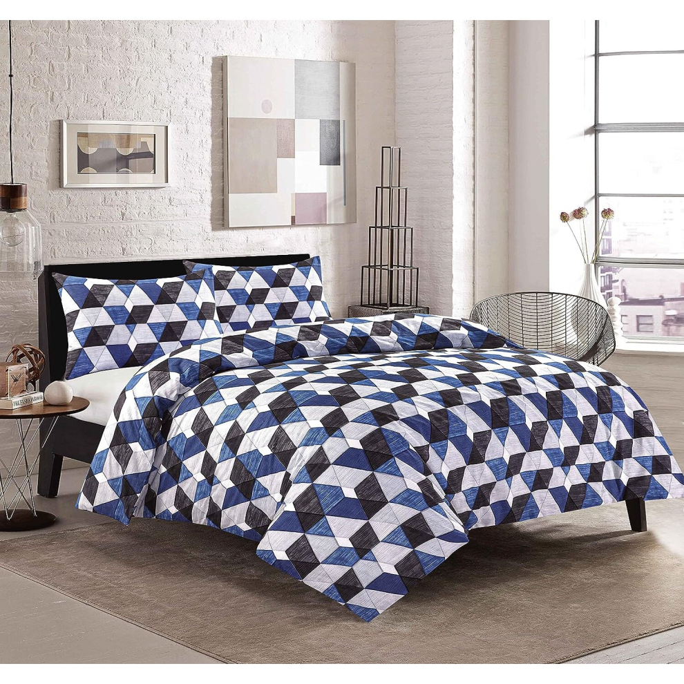 (Super King) Multi Colour Geometric Casper Printed Duvet Set