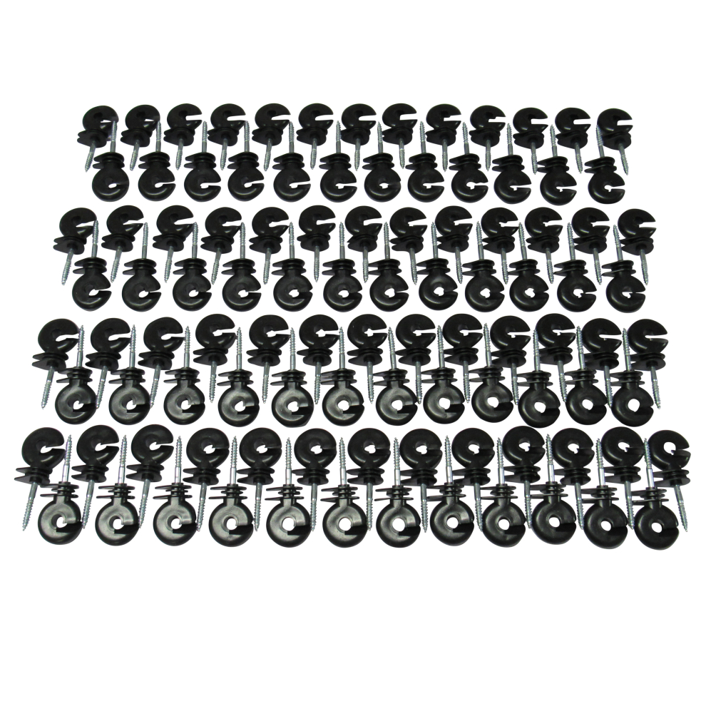 Electric Fencing Standard Ring Insulators for Wooden Posts x100