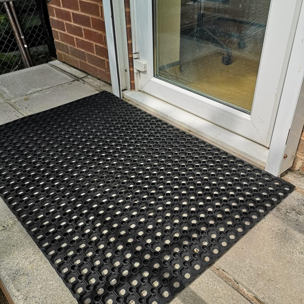 Rubber Door Mat Heavy Duty - 1.5m x 1m  - Shop Doorway Mats Indoor Outdoor Non Slip Safety