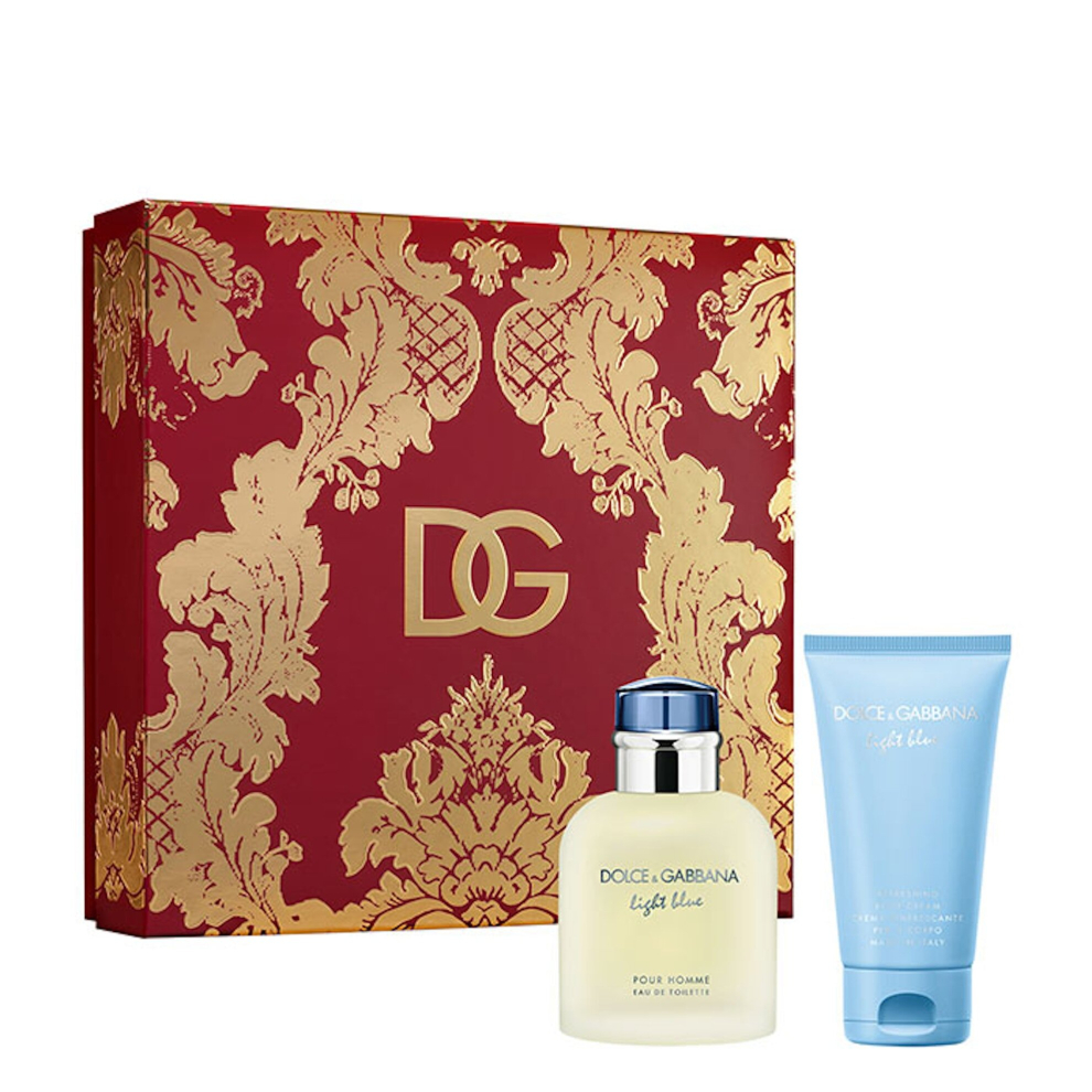 D&G Light Blue for Men Gift Set 75ml EDT Spray & ASB 50ml 2023