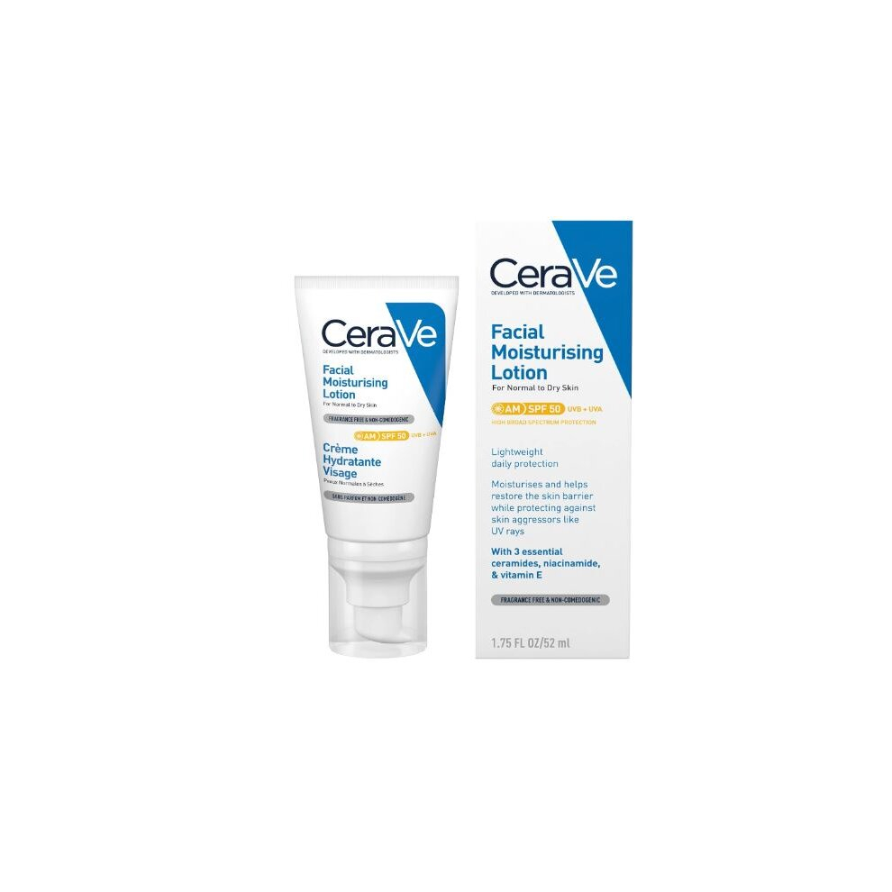 CeraVe AM Facial Moisturising Lotion SPF50 &Ceramides & Vitamin E 52ml